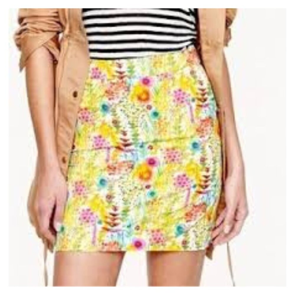 J Crew Liberty London Art Postage Stamp Tresco Floral Cotton Mini Skirt Sz 2